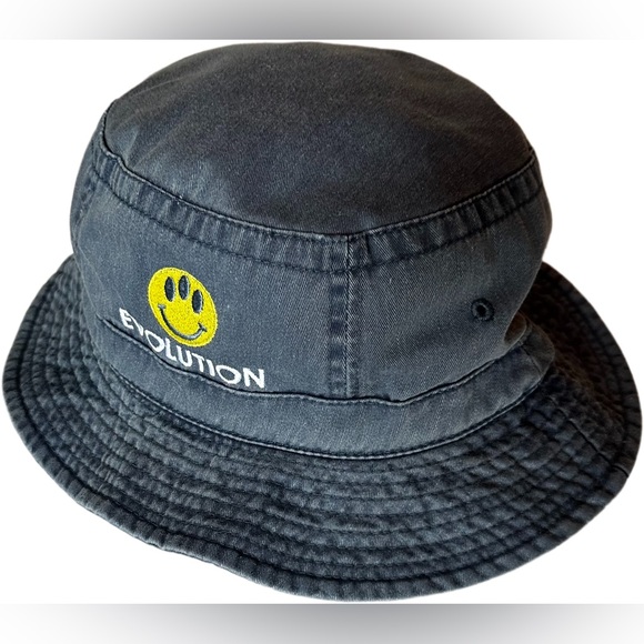 Other - RARE Vintage 2001 Evolution Movie Promo Alien Smiley Face Bucket Hat XL